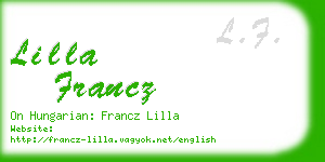 lilla francz business card